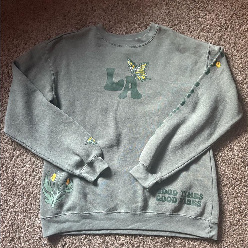 Persaya Green Graphic Sweatshirt